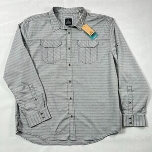 Prana‎ Shirt Men 2XL Gray Long Sleeve Hiking Camping Citadel NWT